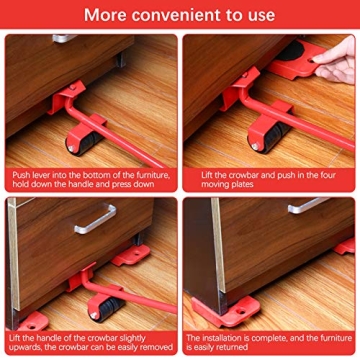 Heavy Duty Furniture Lifter with Rotatable Pads for Easy Moving