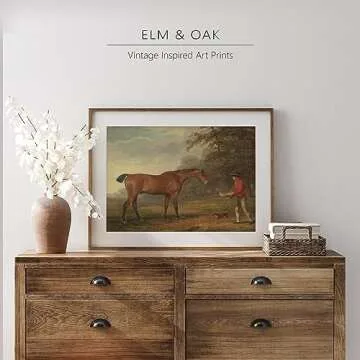 Equestrian Wall Decor - Horse Art Print for Home Decor - Antique Horse Riding Wall Artwork Decoration Farmhouse Country Wall Art for Home Decor - 11x14 inches, Ready to Frame