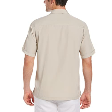 Cubavera Mens Paneled Short Sleeve Casual Shirt
