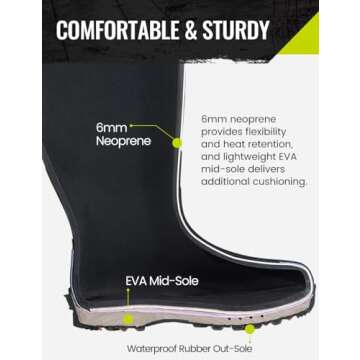TIDEWE Hunting Boot for Men, Insulated Waterproof Sturdy 16" Men's Hunting Boot, 6mm Neoprene and Ru...