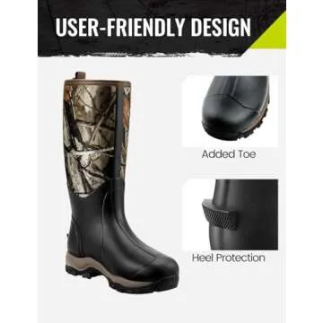 TIDEWE Hunting Boot for Men, Insulated Waterproof Sturdy 16" Men's Hunting Boot, 6mm Neoprene and Rubber Outdoor Boot Next Camo G2 US Size 8
