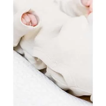 Colored Organics Baby Organic Cotton Knotted Gown - Infant Kimono Gown with Mitten Cuffs - Natural Beige - NB