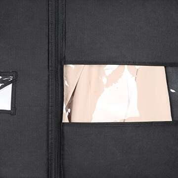 Syeeiex 60'' Garment Bags for Hanging Clothes, Set of 4 Dress Bags for Gowns, Dress Garment Bag, Dustproof and Keep Closet Tidy, Perfect for Suit Evening Dresses Fur Coat Long Dress Gown(Black)