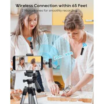 USB C Phone Microphone for iphone Android Tablet ipad PC Wireless Lavalier Mini Mic for Content Creator Video Recording Vlogging Youtube Tiktok Podcast Interview Usbc Microphones Small Mics Black