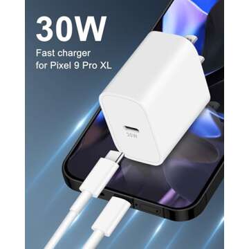30W USB C Fast Charger for Google Pixel 9/9 Pro/9 Pro XL/8/8a/8 Pro/7 Pro/7a/7/6/5/4/3 XL, 30 Watt T...