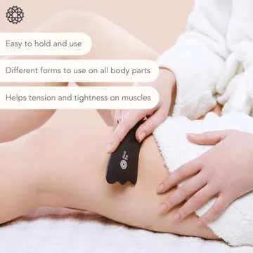 Hana Emi Gua Sha Facial Tools Set of 4 - Large Bian Stone for Face & Body Massage - Glowing Massage Tool & Body Set for Daily Skincare Routine