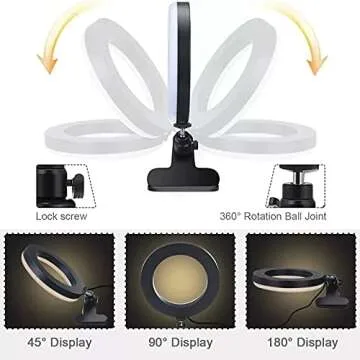 ANMKOT Video Conference Lighting Kit - Adjustable Ring Light