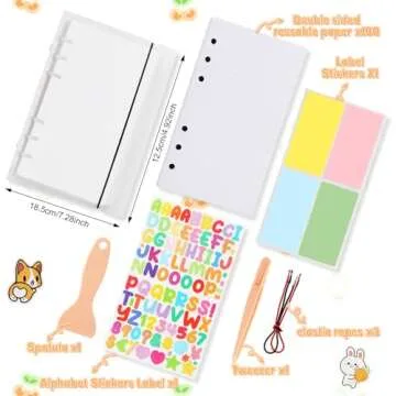 Reusable Sticker Book 100 Sheets Sticker Collecting Album with Tweezer & Spatula & Heart Label A6 Si...