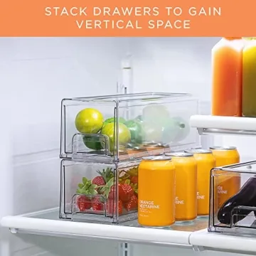 Sorbus Stackable Fridge Organizer Drawers for Efficient Storage