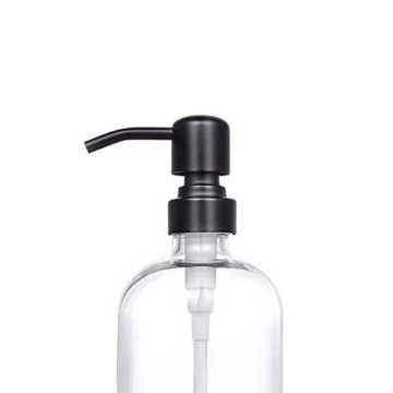 Thick Glass Soap Dispenser with Matte Black Pump - 2 Pack