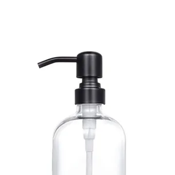 Thick Glass Soap Dispenser with Matte Black Pump - 2 Pack