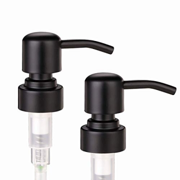 Thick Glass Soap Dispenser with Matte Black Pump - 2 Pack