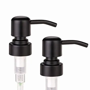 Thick Glass Soap Dispenser with Matte Black Pump - 2 Pack