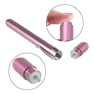 ALMOCN Pen Light,Nurse Medical Reusable LED Penlight White Light with Pupil Gauge and Ruler (Rose Gold)