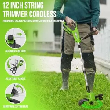 VARSK Cordless 2-in-1 String Trimmer & Edger for Easy Lawn Care