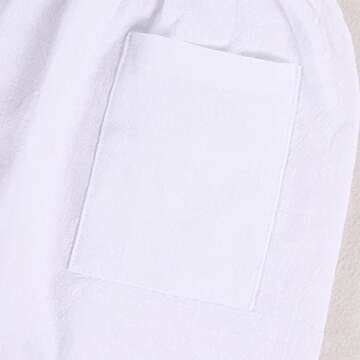 Toddler Baby Girl Summer Cotton Linen White Dresses Bow Straps Sleeveless with Pockets Little Girls Beach Sundress (White, 3-4T)