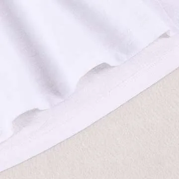 Toddler Baby Girl Summer Cotton Linen White Dresses Bow Straps Sleeveless with Pockets Little Girls Beach Sundress (White, 3-4T)