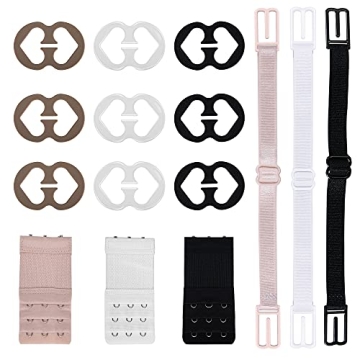 PHLSTYLE Convertible Bra Strap Clips & Extenders Set with 15 Accessories