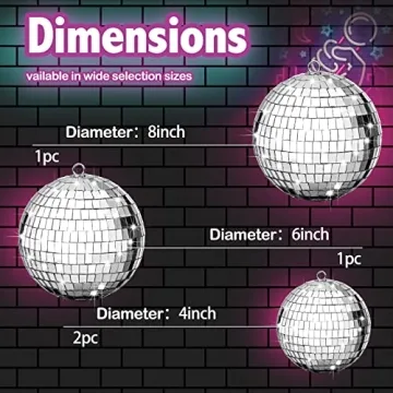 4 Pack Large Disco Ball Decor for Parties and Events