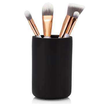 Essentra Home Matte Black Tumbler Cup: Elegant Bathroom & Office Essential