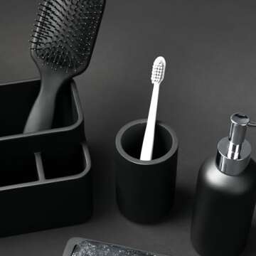 Stylish Matte Black Bathroom Tumbler Cup for Home or Office