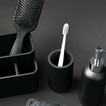 Stylish Matte Black Bathroom Tumbler Cup for Home or Office