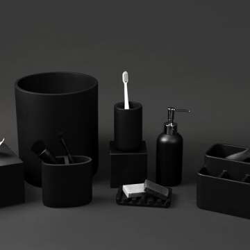 Stylish Matte Black Bathroom Tumbler Cup for Home or Office