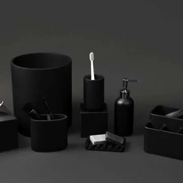 Stylish Matte Black Bathroom Tumbler Cup for Home or Office