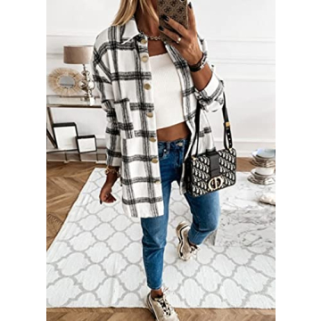 Stylish Women's Plaid Shacket Jacket for Any Occasion