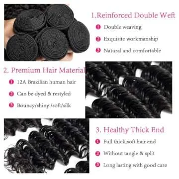 Vibrant 12A Brazilian Deep Wave Bundles 24-28 inches