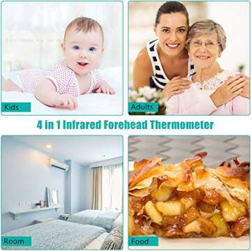 Forehead Thermometer, No Touch Digital Infrared Thermometer for Fever, Medical Temporal Multifunction Thermometer with Instant Accurate Reading, Fever Alarm and Memory Recall for Adults, Babies, Kids