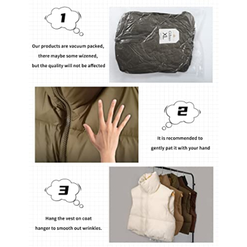 Gihuo Women Cropped Puffer Vest Stylish Lightweight Jacket