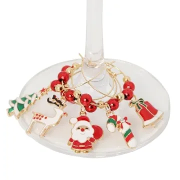 Christmas Wine Glass Charms for Holiday Gatherings 18 Pack