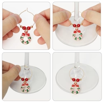 Christmas Wine Glass Charms for Holiday Gatherings 18 Pack