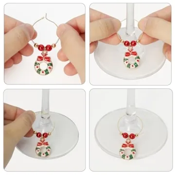 Christmas Wine Glass Charms for Holiday Gatherings 18 Pack