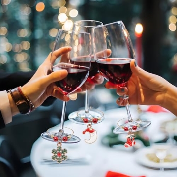 Christmas Wine Glass Charms for Holiday Gatherings 18 Pack