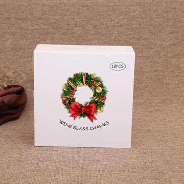 Christmas Wine Glass Charms for Holiday Gatherings 18 Pack