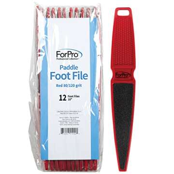 ForPro Professional Collection Pedicure Paddle Foot File, Double-Sided Foot File for Heels, Disposab...