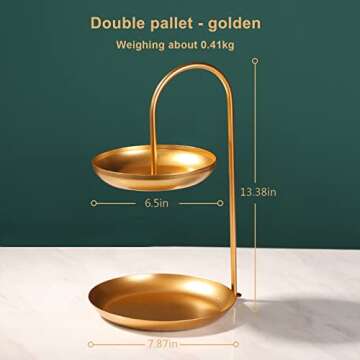 Aendraty Necklace Holder Jewelry Stand Display 2-Tier Tabletop Jewelry Organizer Tower for Show Jewe...