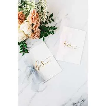 Elegant HaBee Wedding Vow Books with Chiffon Ribbon