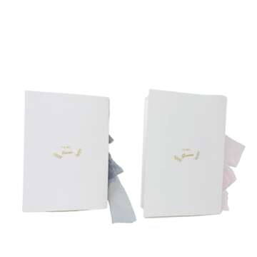 Elegant HaBee Wedding Vow Books with Chiffon Ribbon