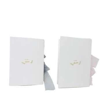 Elegant HaBee Wedding Vow Books with Chiffon Ribbon