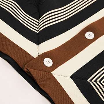 Vintage Stripe Knit Polo Shirts for Men - Retro Style XXL