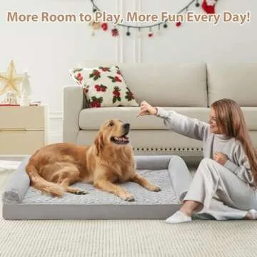 BFPETHOME Dog Beds for Large Dogs, Orthopedic Dog Bed for Medium Large Dogs,Big Waterproof Couch Dog Pet Bed with Removable Washable Cover