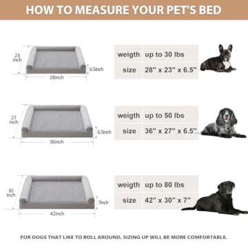 BFPETHOME Dog Beds for Large Dogs, Orthopedic Dog Bed for Medium Large Dogs,Big Waterproof Couch Dog Pet Bed with Removable Washable Cover
