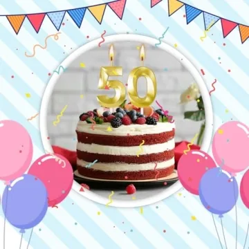 50th Birthday Candles for Cake Toppers and Decorations