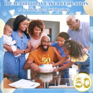 50th Birthday Candles for Cake Toppers and Decorations