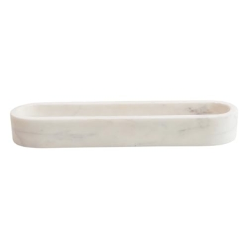 Creative Co-Op White Marble Cracker Dish for Entertaining