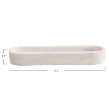 Creative Co-Op White Marble Cracker Dish for Entertaining