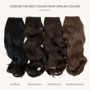 SARLA Invisible Wire Hair Extensions - 22 Inch Black Brown